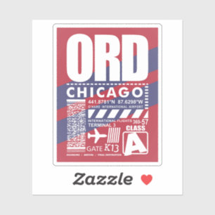 Sticker ORD Airport Chicago