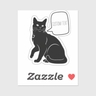 Sticker Ordinateur portable à bulle pour chat noir personn