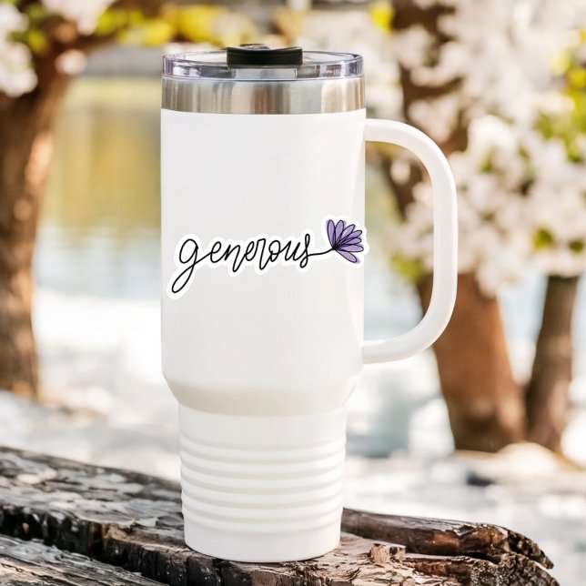 Sticker Ordinateur portable à fleurs Word généreux | Stick (Generous Affirmation Sticker)