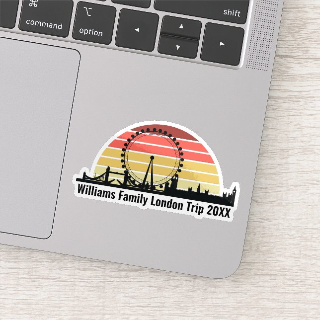 Sticker Ordinateur portable Customisé London England Sunse (Détail)