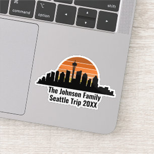 Sticker Ordinateur portable de voyage personnalisé Seattle