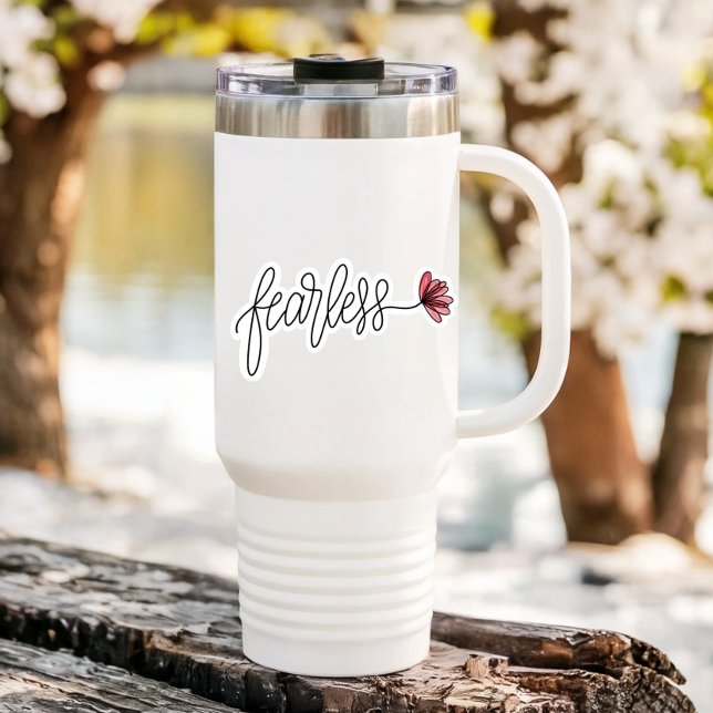 Sticker Ordinateur portable Flower Word sans peur | Sticke (Fearless Affirmation Vinyl Sticker by PiggyPrints Stickers. )