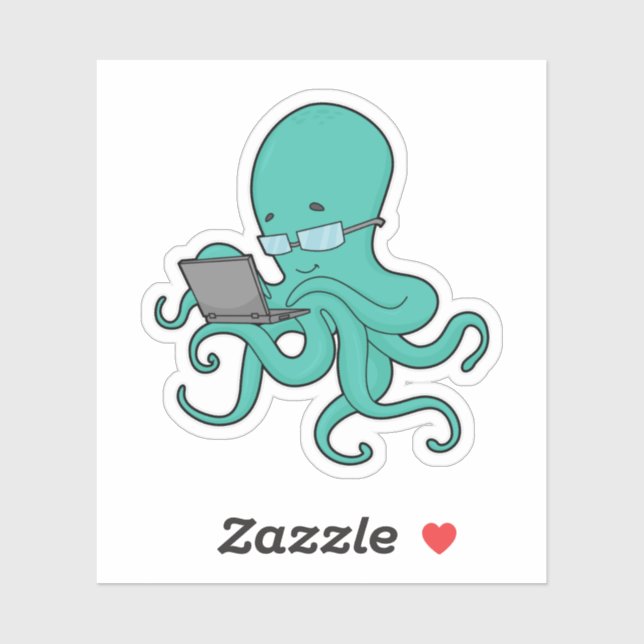 Sticker Ordinateur portable Octopus (Feuille)