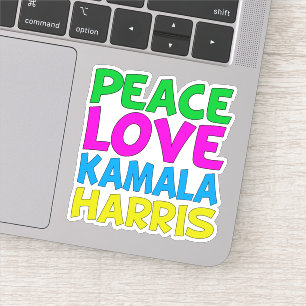 Sticker Ordinateur portable Peace Love Kamala Harris