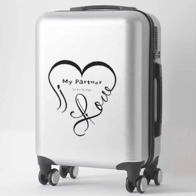 Sticker Oreiller jeté J'aime mon partenaire - Vous êtes ch (Sur valise)
