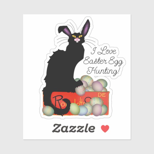 Sticker Oreilles de lapin de Pâques Le Chat Noir (Feuille)