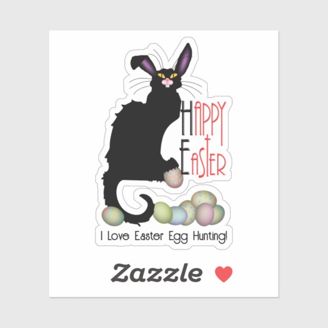 Sticker Oreilles de lapin de Pâques Le Chat Noir (Feuille)