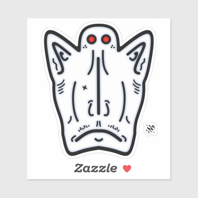 Sticker Oreilles rouges oreilles pointues créature semblab (Feuille)