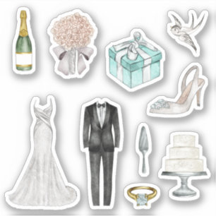 Sticker Organisateur de mariage amusant marié mariée blanc