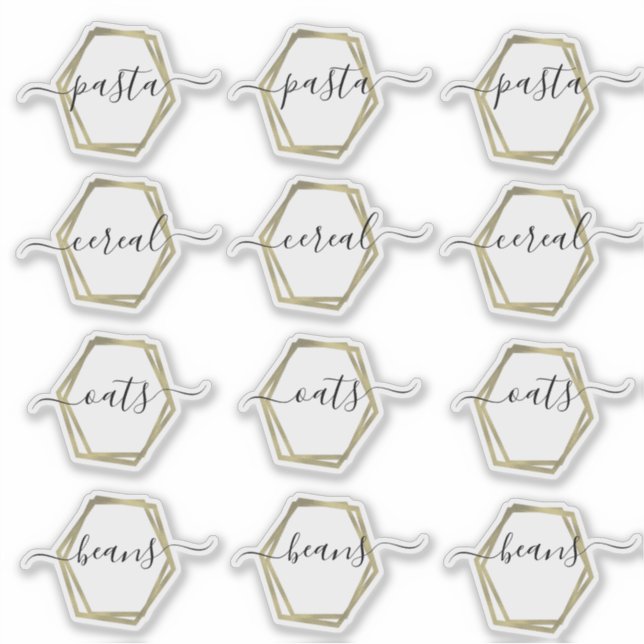Sticker Organisation de la réserve écriture géométrique fa (Devant)