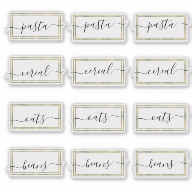 Sticker Organisation de la réserve en écriture dorée fauss (Devant)