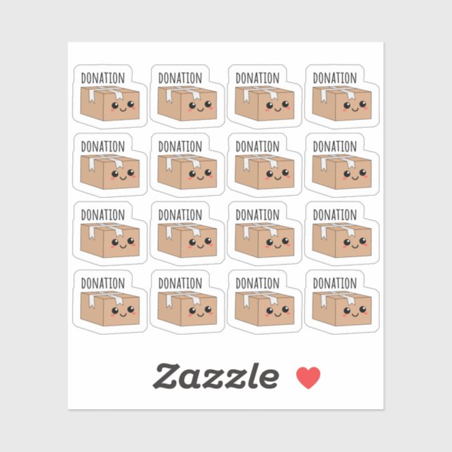 Sticker Organisme de bienfaisance Faire un don de boîte en (Feuille)