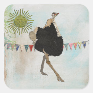 Sticker Ornate Ostrich Sunshine
