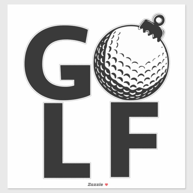 Sticker Ornement de golf de Noël (Feuille)