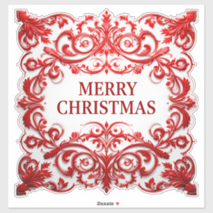 Sticker Ornement de Noël Rouge Élégant