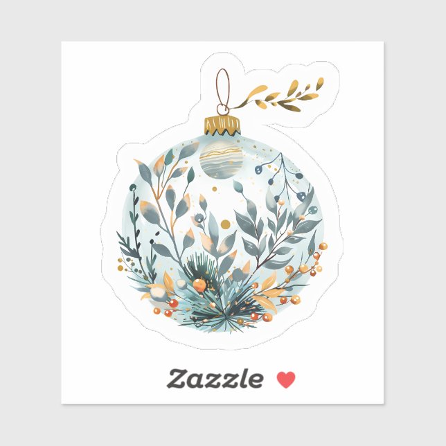 Sticker Ornement de vacances de verdure festive (Feuille)