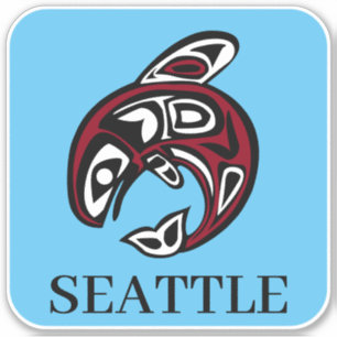Sticker Orque Baleine Tueuse Amérindienne Haida de Seattle