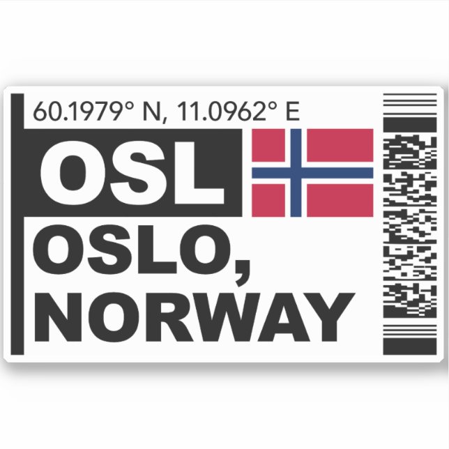Sticker OSL Oslo Boarding Pass - Norway Travel (Devant)