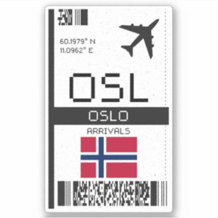 Sticker OSL Oslo, Norvège Carte d'embarquement - Billet de