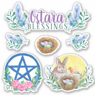 Sticker Ostara Spring Equinox Wicca Sabbat Floral