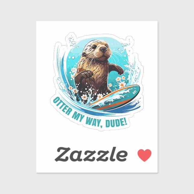 Sticker Otter 841 Surf Otter Elle Vole Surfboards Otte (Feuille)