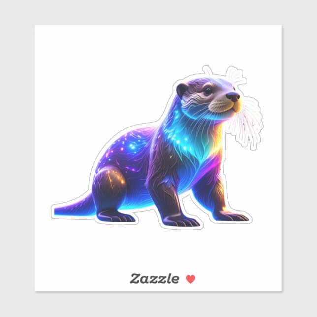 Sticker Otter Art Coloré (Feuille)