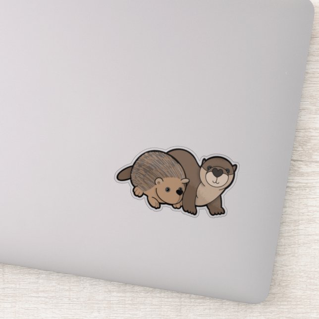 Sticker Otter et Hedgehog (Détail)