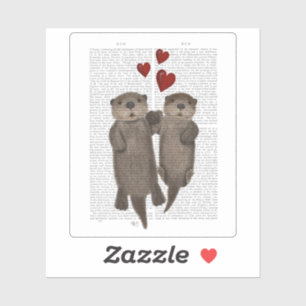 Sticker Otters tenant les mains