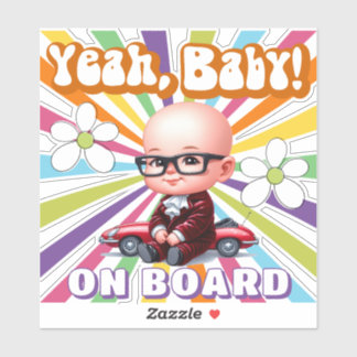Sticker Ouais Bébé à bord Rétro et amusant