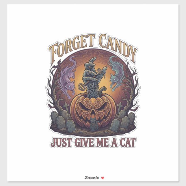 Sticker Oublie les bonbons, donne-moi simplement un chat H (Feuille)