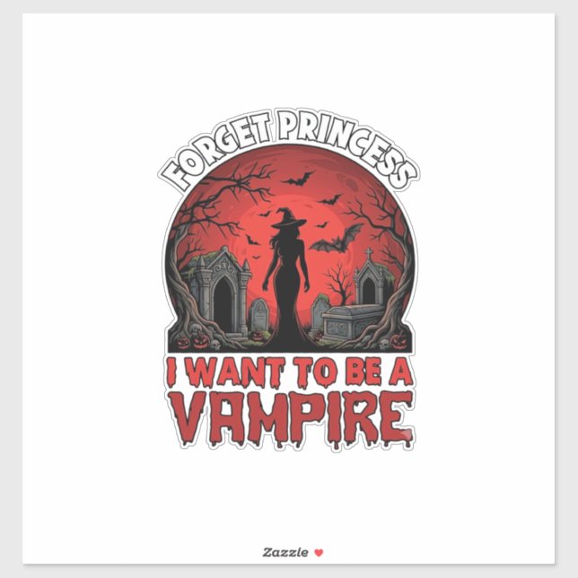Sticker Oublier Princesse Veut être Vampire Halloween_1 (Feuille)
