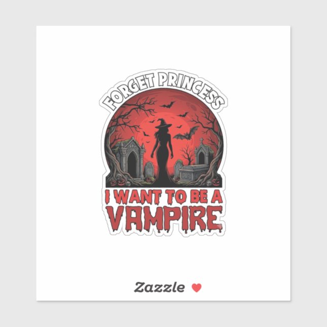 Sticker Oublier Princesse Veut être Vampire Halloween_1 (Feuille)