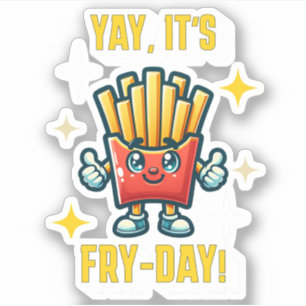 Sticker Oui, c'est Fry-Day ! Funny Kawaii French Fries