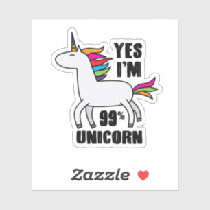 Sticker Oui, je suis 99% Unicorne