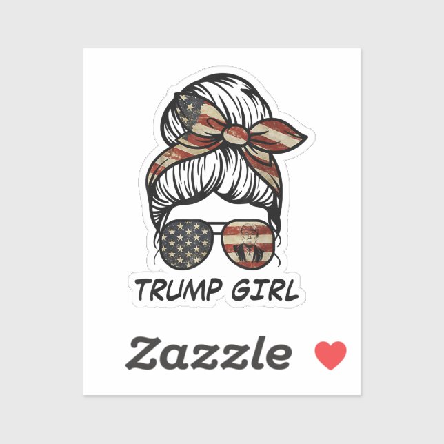 Sticker Oui, je suis une fille de Trump - Trump 2024 Elec (Feuille)