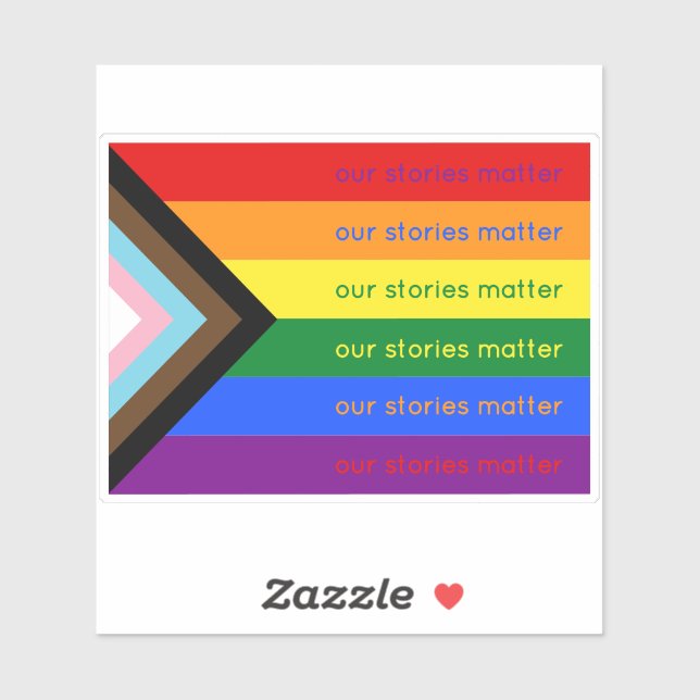 Sticker Our Stories Matter Gay Pride Intersection Rainbow (Feuille)
