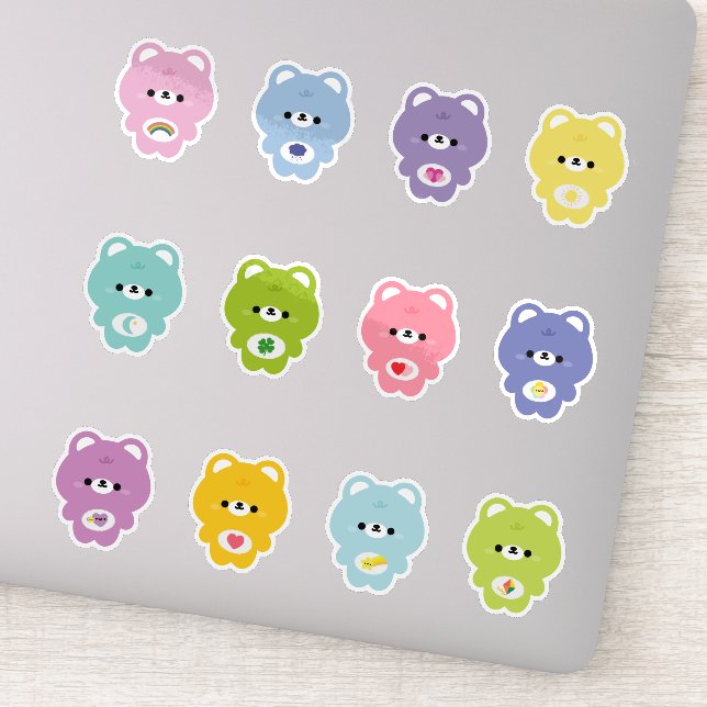 Sticker Ours arc-en-ciel mignon (Détail)