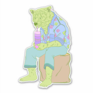 Sticker Ours assoiffé