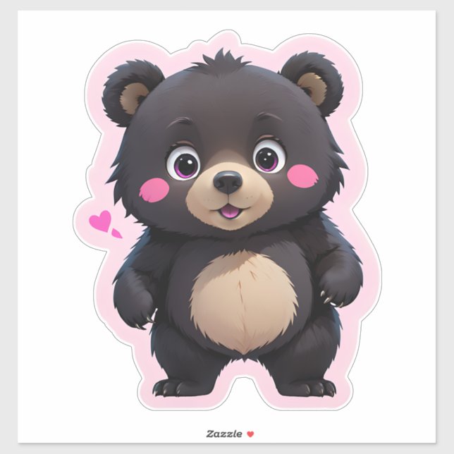 Sticker Ours Bébé mignon (Feuille)