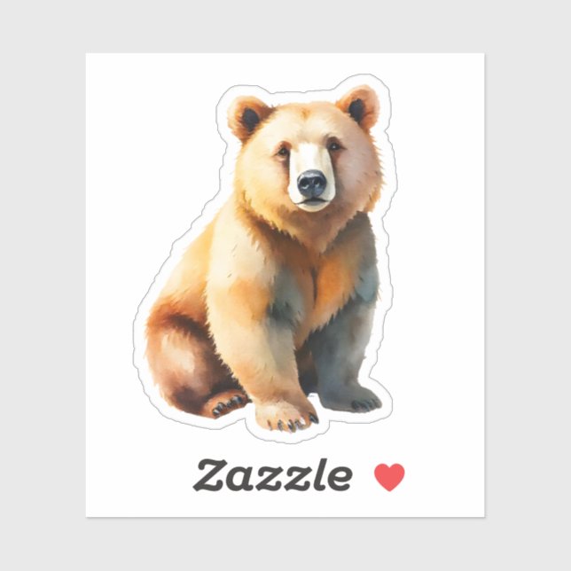 Sticker Ours brun (Feuille)