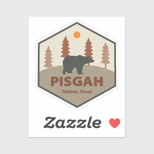Sticker Ours forestier national de Pisgah (Feuille)