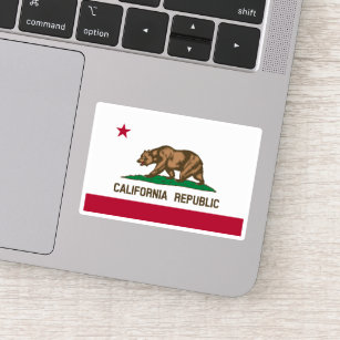 Sticker Ours gris et étoile de République de la Californie