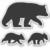 Ours Noir avec Cubes Silhouettes Ensemble d'autoco