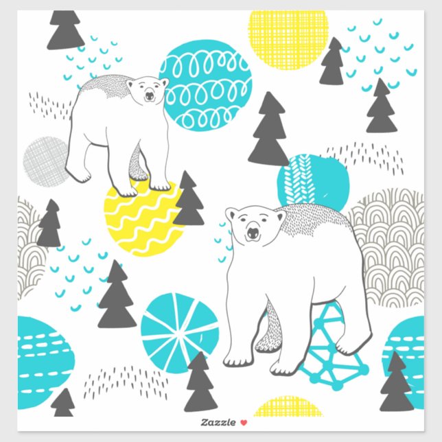 Sticker Ours polaire (Feuille)