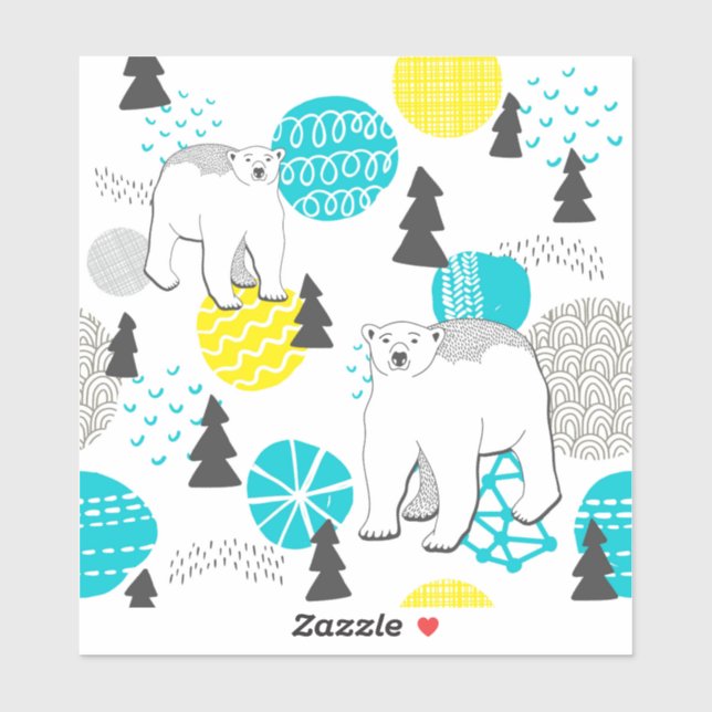 Sticker Ours polaire (Feuille)