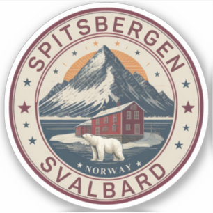 Sticker Ours polaire artistique Svalbard Spitsberg, Norvèg
