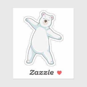 Sticker Ours polaire au Yoga Fitness à debout