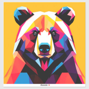 Sticker Ours polygonal de style abstrait