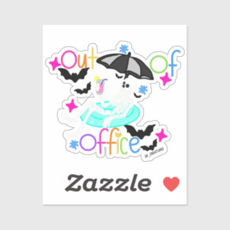 Sticker Out Of Office Relaxing Skeleton