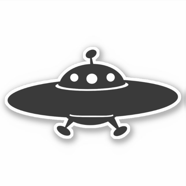 Sticker Out Of This World : Retro UFO Silhouette (Devant)